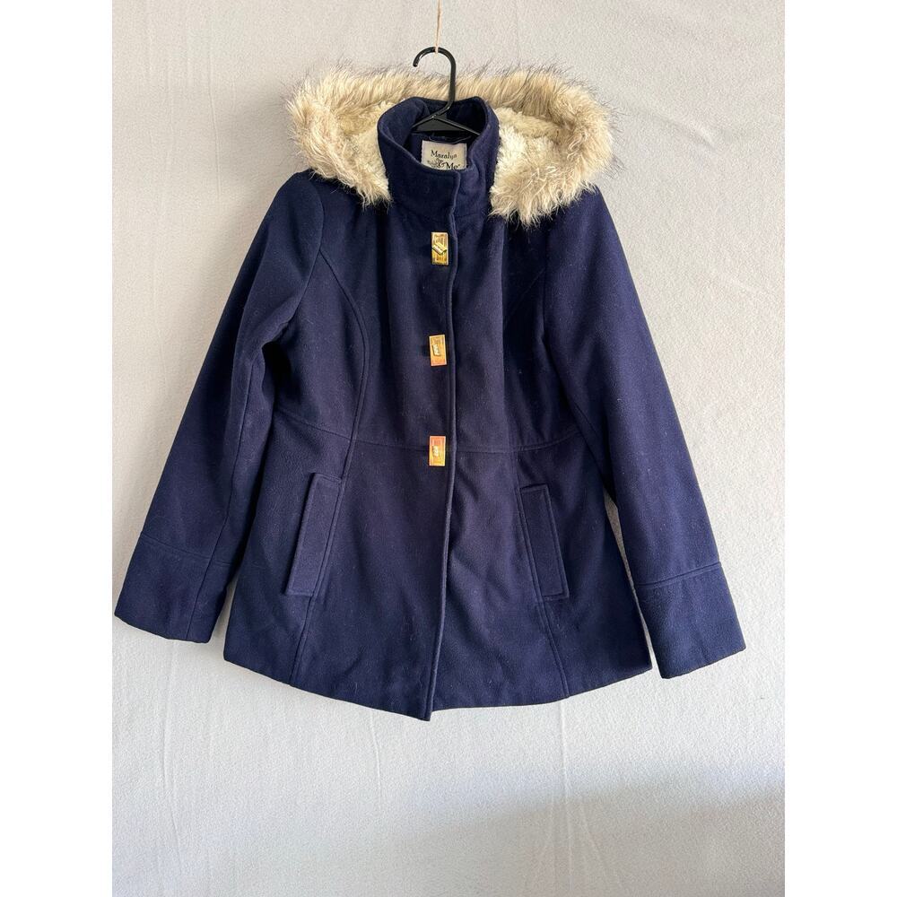 Maralyn & Me Navy Blue Pea Coat Women’s Size Large
